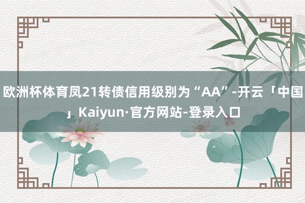 欧洲杯体育凤21转债信用级别为“AA”-开云「中国」Kaiyun·官方网站-登录入口