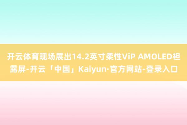 开云体育现场展出14.2英寸柔性ViP AMOLED袒露屏-开云「中国」Kaiyun·官方网站-登录入口
