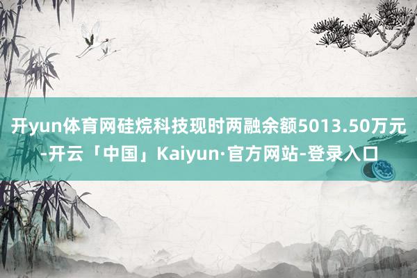 开yun体育网硅烷科技现时两融余额5013.50万元-开云「中国」Kaiyun·官方网站-登录入口